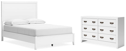 Binterglen Full Panel Bed with Dresser in White - PKG016605