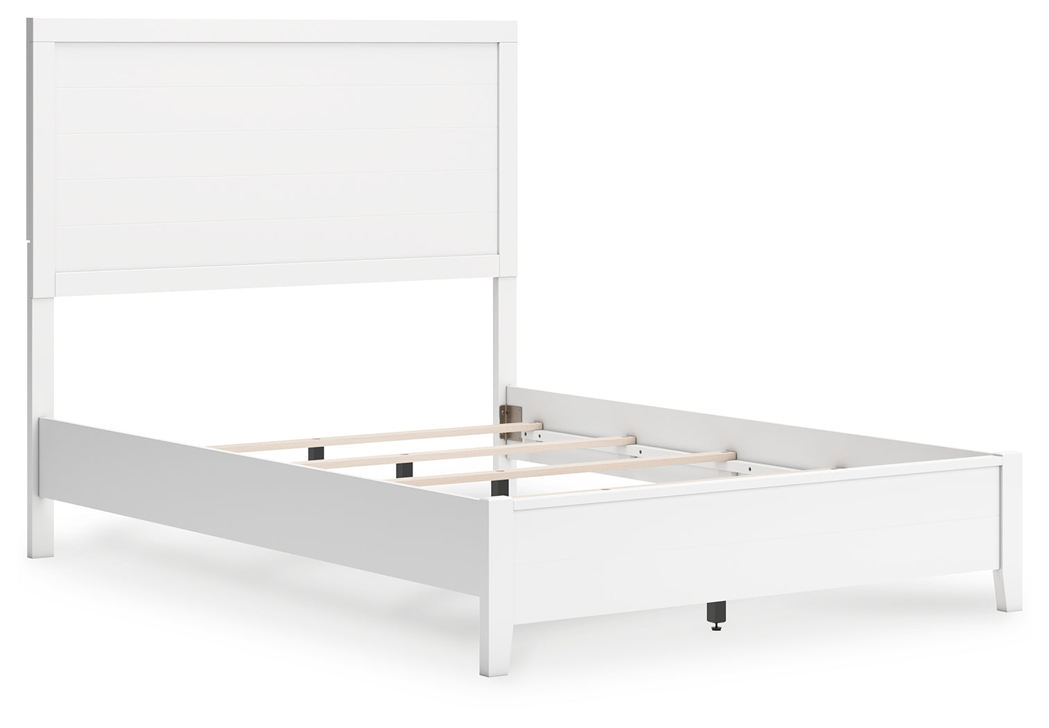 Binterglen Full Panel Bed with Mirrored Dresser and Chest in White - PKG016612