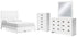 Binterglen Full Panel Bed with Mirrored Dresser and Chest in White - PKG016612