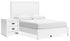 Binterglen Full Panel Bed with Nightstand in White - PKG016607