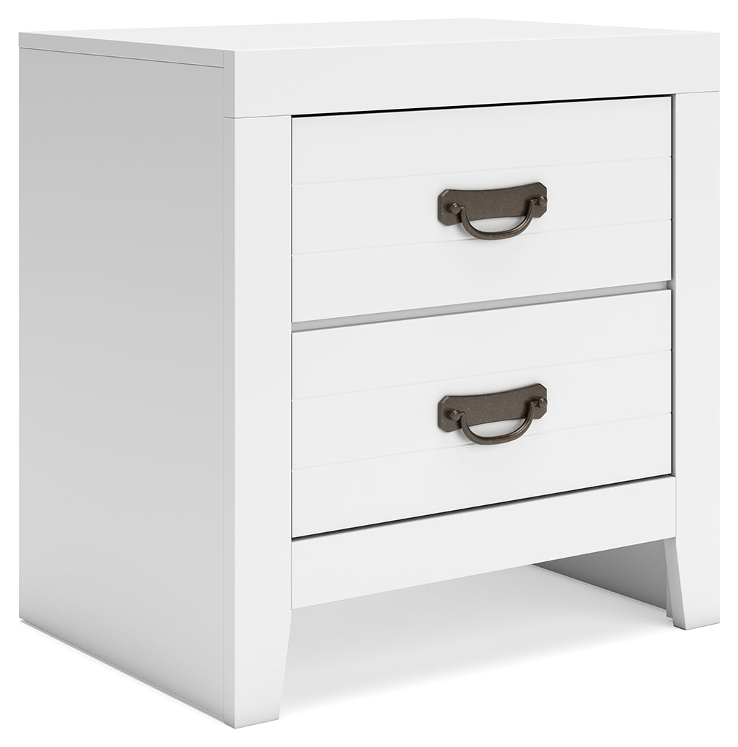 Binterglen King Panel Bed with 2 Nightstands in White from Ashley - Luna Furniture