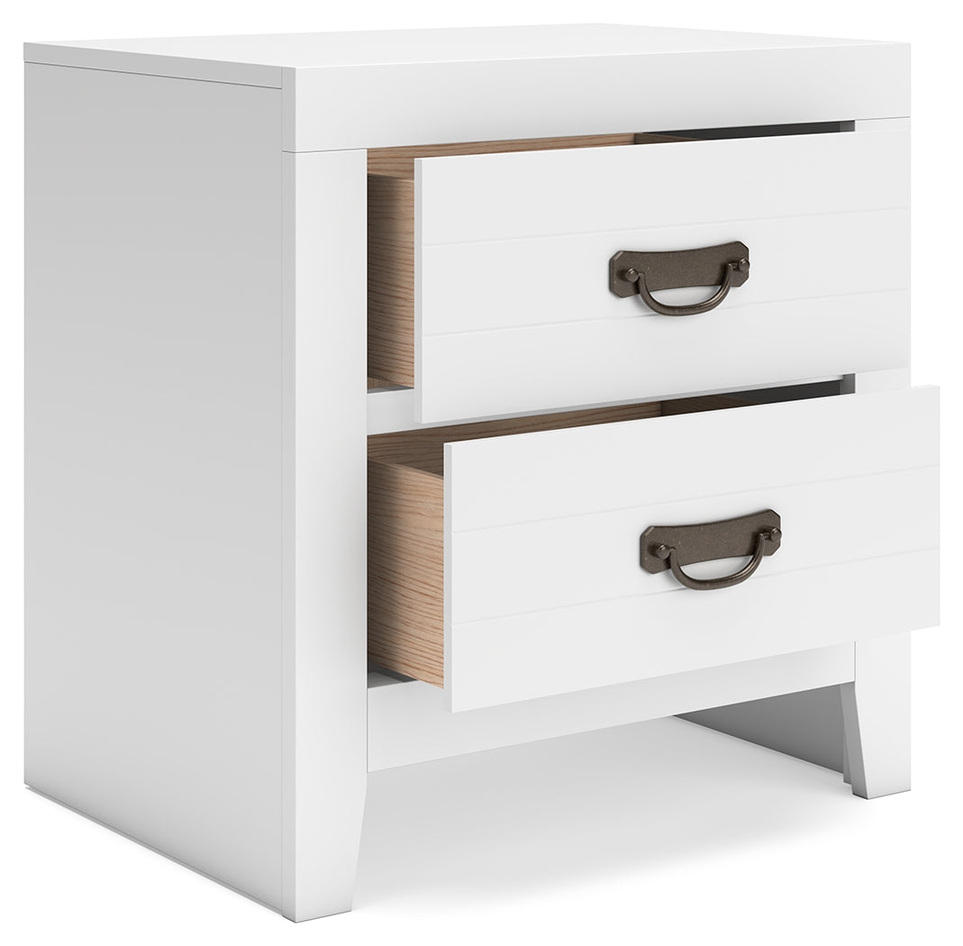 Binterglen King Panel Bed with 2 Nightstands in White from Ashley - Luna Furniture