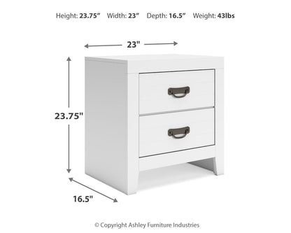 Binterglen King Panel Bed with 2 Nightstands in White from Ashley - Luna Furniture
