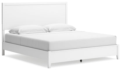 Binterglen King Panel Bed with 2 Nightstands in White from Ashley - Luna Furniture