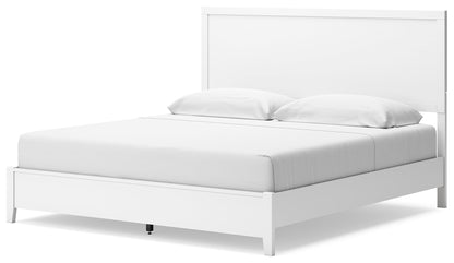 Binterglen King Panel Bed with 2 Nightstands in White from Ashley - Luna Furniture