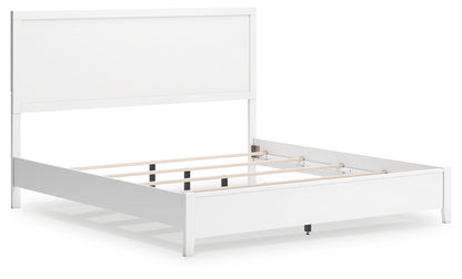 Binterglen King Panel Bed with 2 Nightstands in White from Ashley - Luna Furniture
