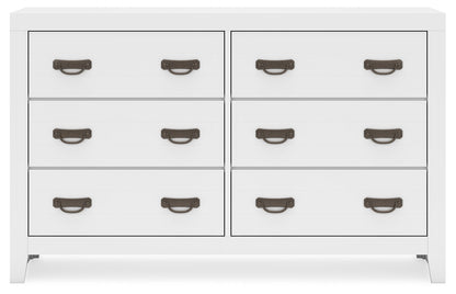 Binterglen Queen Panel Bed with Dresser and 2 Nightstands in White from Ashley - Luna Furniture
