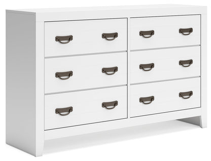 Binterglen Queen Panel Bed with Dresser and 2 Nightstands in White from Ashley - Luna Furniture