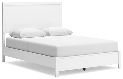 Binterglen Queen Panel Bed with Mirrored Dresser and Chest in White from Ashley - Luna Furniture