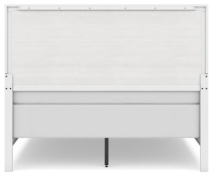 Binterglen Queen Panel Bed with Mirrored Dresser and Chest in White from Ashley - Luna Furniture