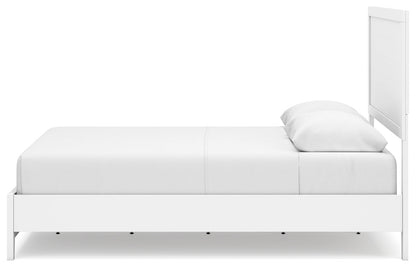 Binterglen Queen Panel Bed with Mirrored Dresser and Chest in White from Ashley - Luna Furniture