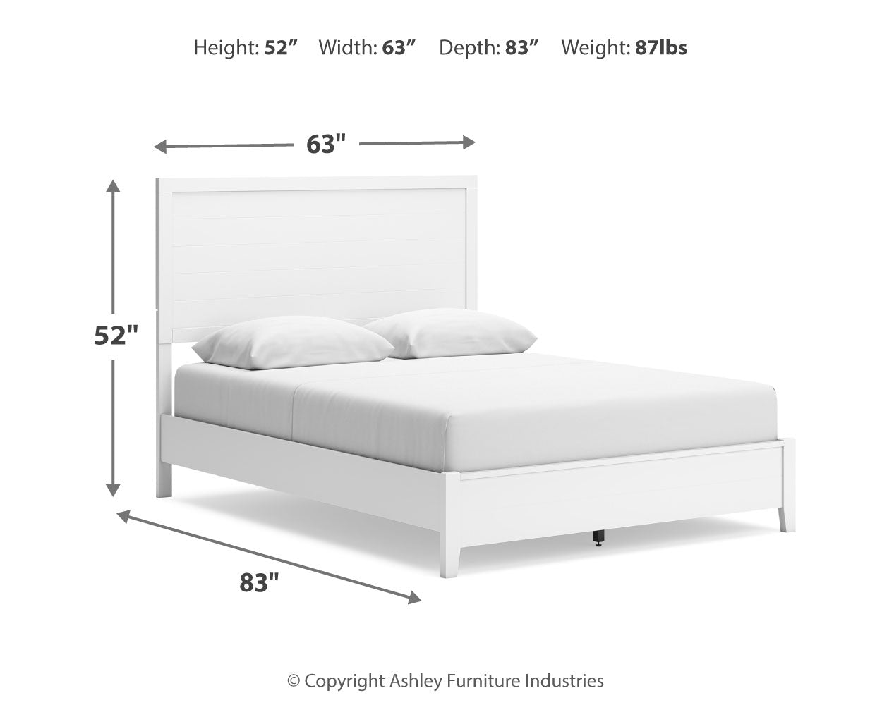 Binterglen Queen Panel Bed with Mirrored Dresser and Chest in White from Ashley - Luna Furniture