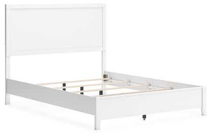 Binterglen Queen Panel Bed with Mirrored Dresser and Nightstand in White from Ashley - Luna Furniture