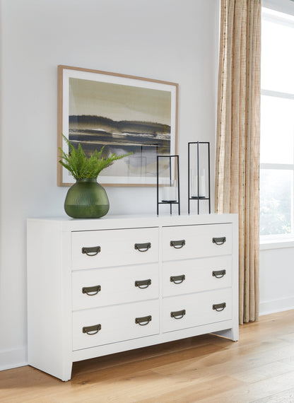 Binterglen Twin Panel Bed with Dresser and Nightstand in White - PKG019195
