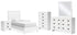 Binterglen Twin Panel Bed with Mirrored Dresser, Chest and 2 Nightstands in White - PKG016601