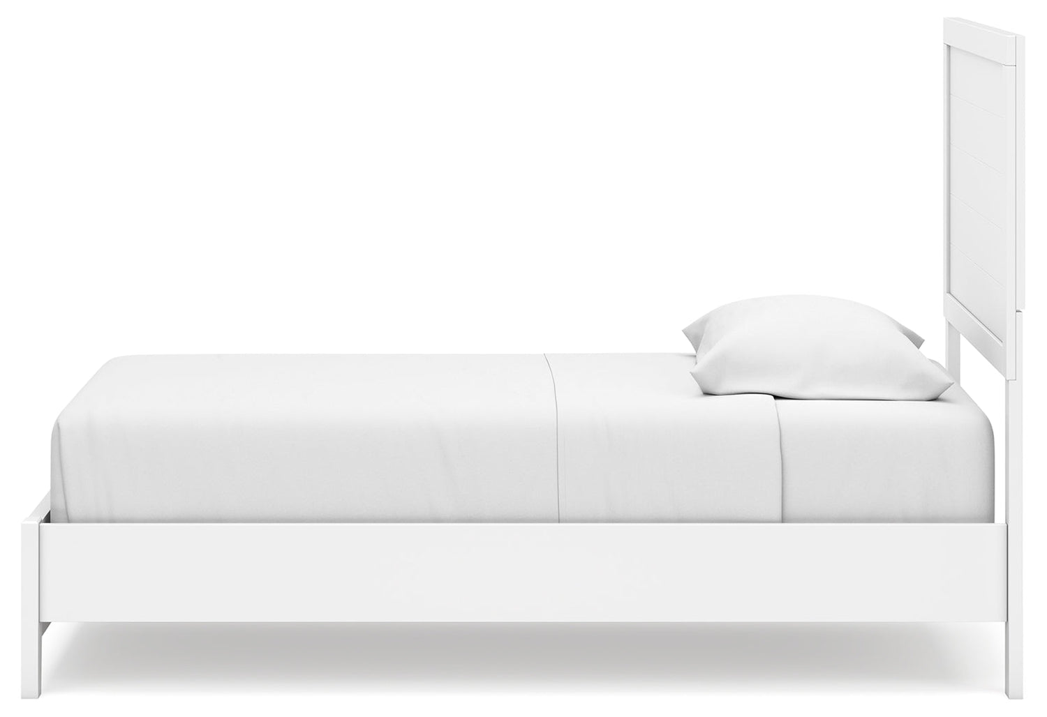 Binterglen Twin Panel Bed with Mirrored Dresser, Chest and Nightstand in White - PKG016604