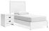 Binterglen Twin Panel Bed with Nightstand in White - PKG016598