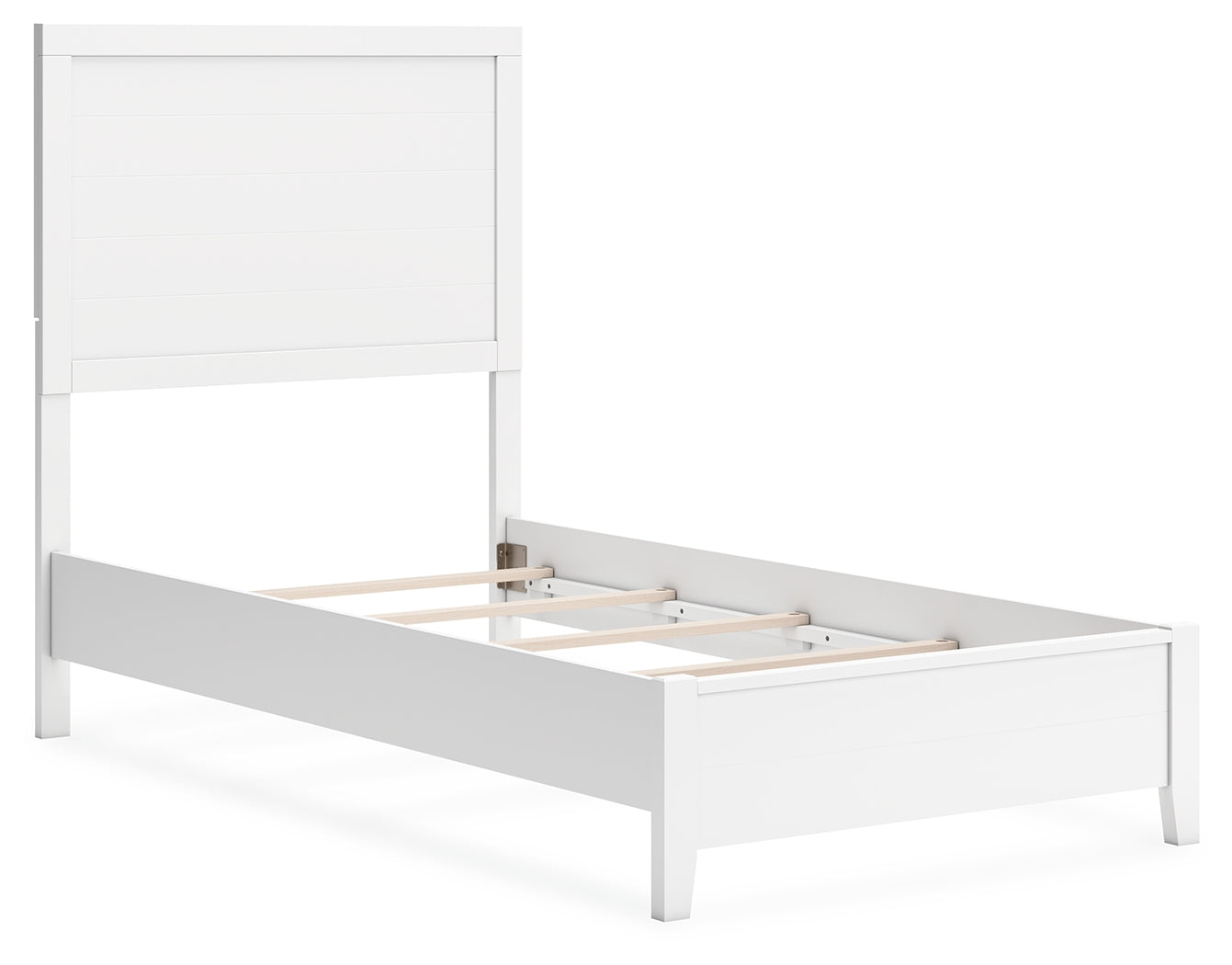 Binterglen Twin Panel Bed with Nightstand in White - PKG016598