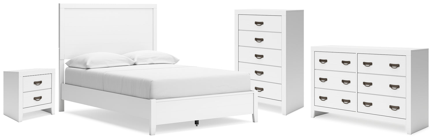 Binterglen White Full Panel Bed, Dresser, Chest and Nightstand - B427B17