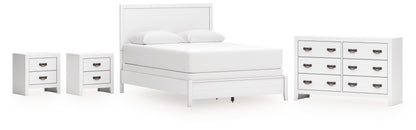 Binterglen White Queen Panel Bed, Dresser and 2 Nightstands - B427B15