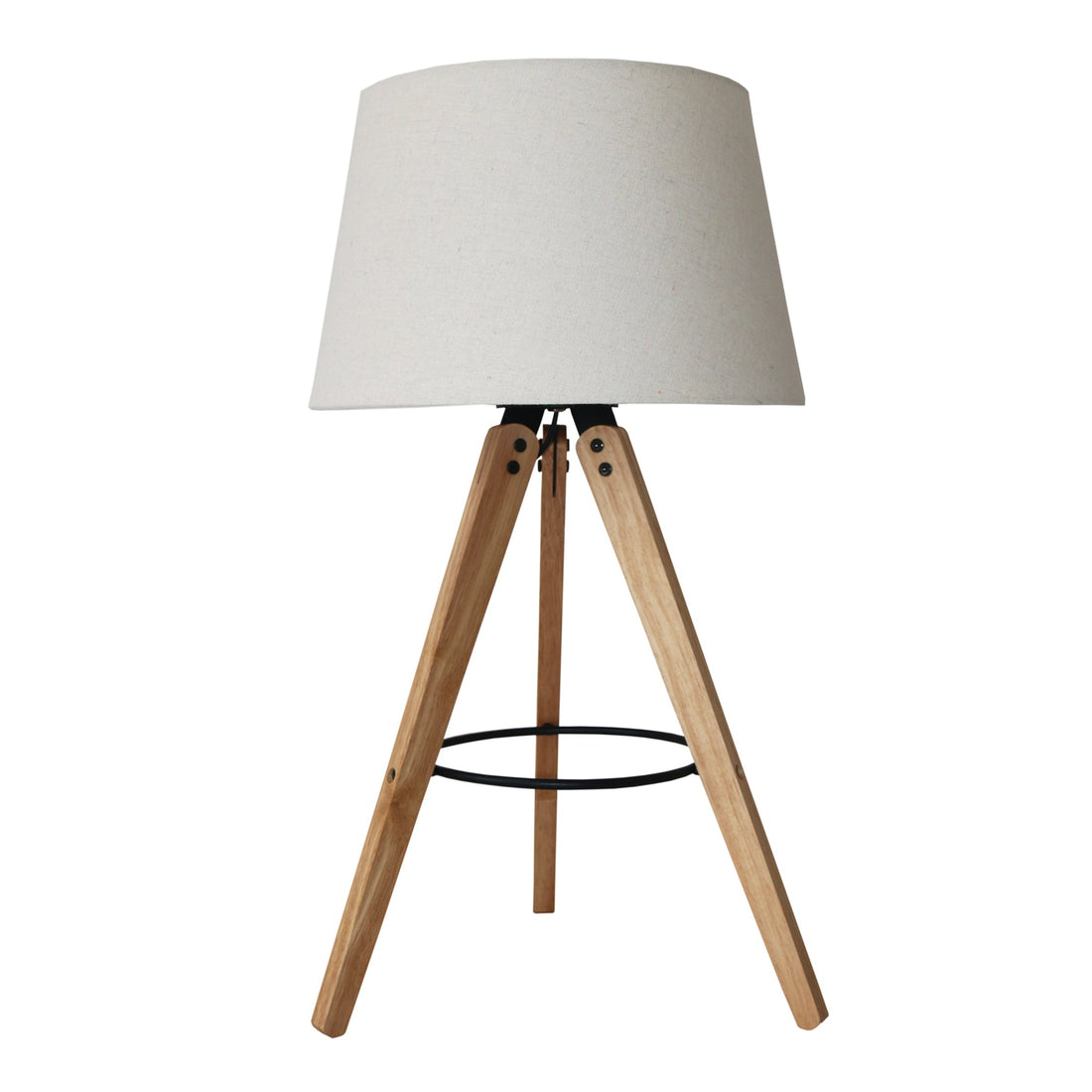 Birch Three Legged Wooden Bar Table Lamp - Natural - Black - TBL04202501