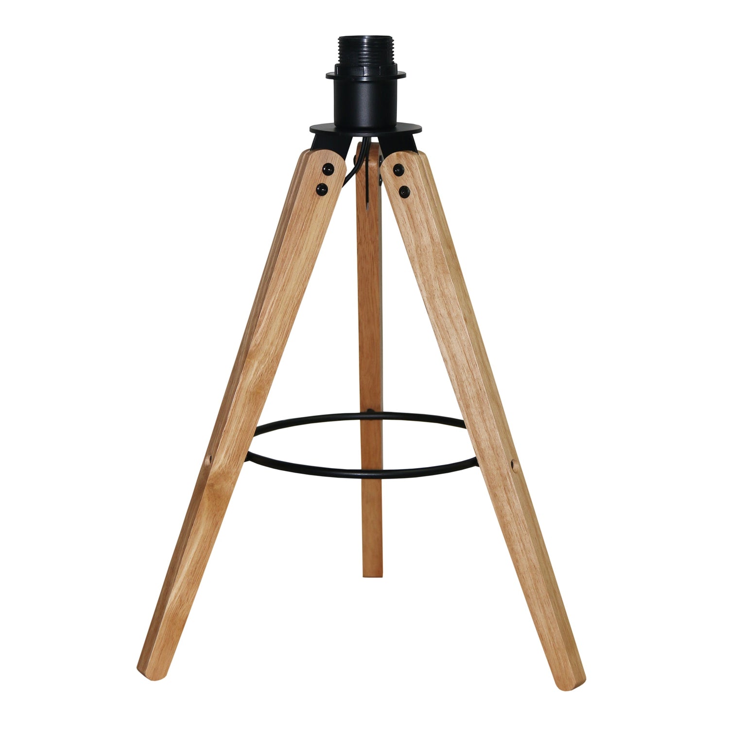 Birch Three Legged Wooden Bar Table Lamp - Natural - Black - TBL04202501