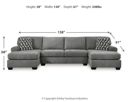 Birkdale Court Gray 3-Piece Sectional - 32402S3