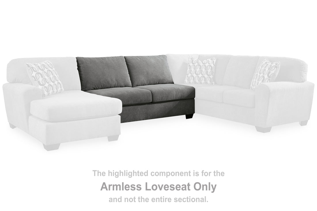 Birkdale Court Gray Armless Loveseat - 3240234