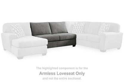 Birkdale Court Gray Armless Loveseat - 3240234