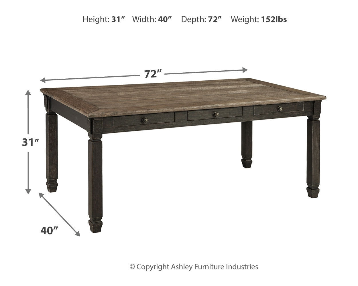 Tyler Creek Black/Grayish Brown Dining Table and 4 Chairs from Ashley - Luna Furniture