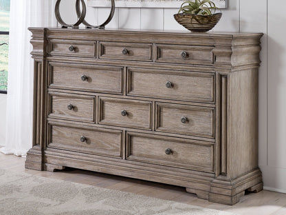 Blairhurst California King Panel Bed with Dresser and Nightstand in Light Grayish Brown - PKG019227