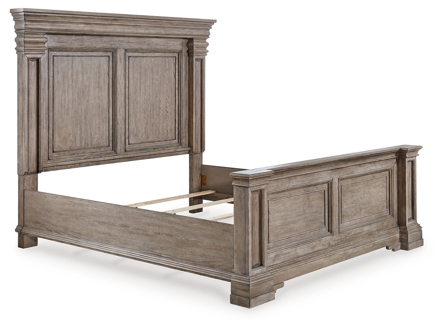 Blairhurst King Panel Bed with Mirrored Dresser, Chest and Nightstand in Light Grayish Brown from Ashley - Luna Furniture