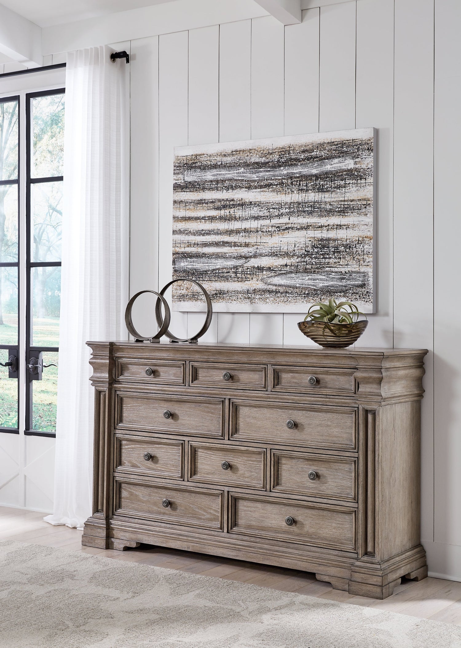 Blairhurst Queen Panel Bed with Dresser in Light Grayish Brown - PKG016988