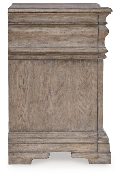 Blairhurst Queen Panel Bed with Mirrored Dresser, Chest and Nightstand in Light Grayish Brown from Ashley - Luna Furniture