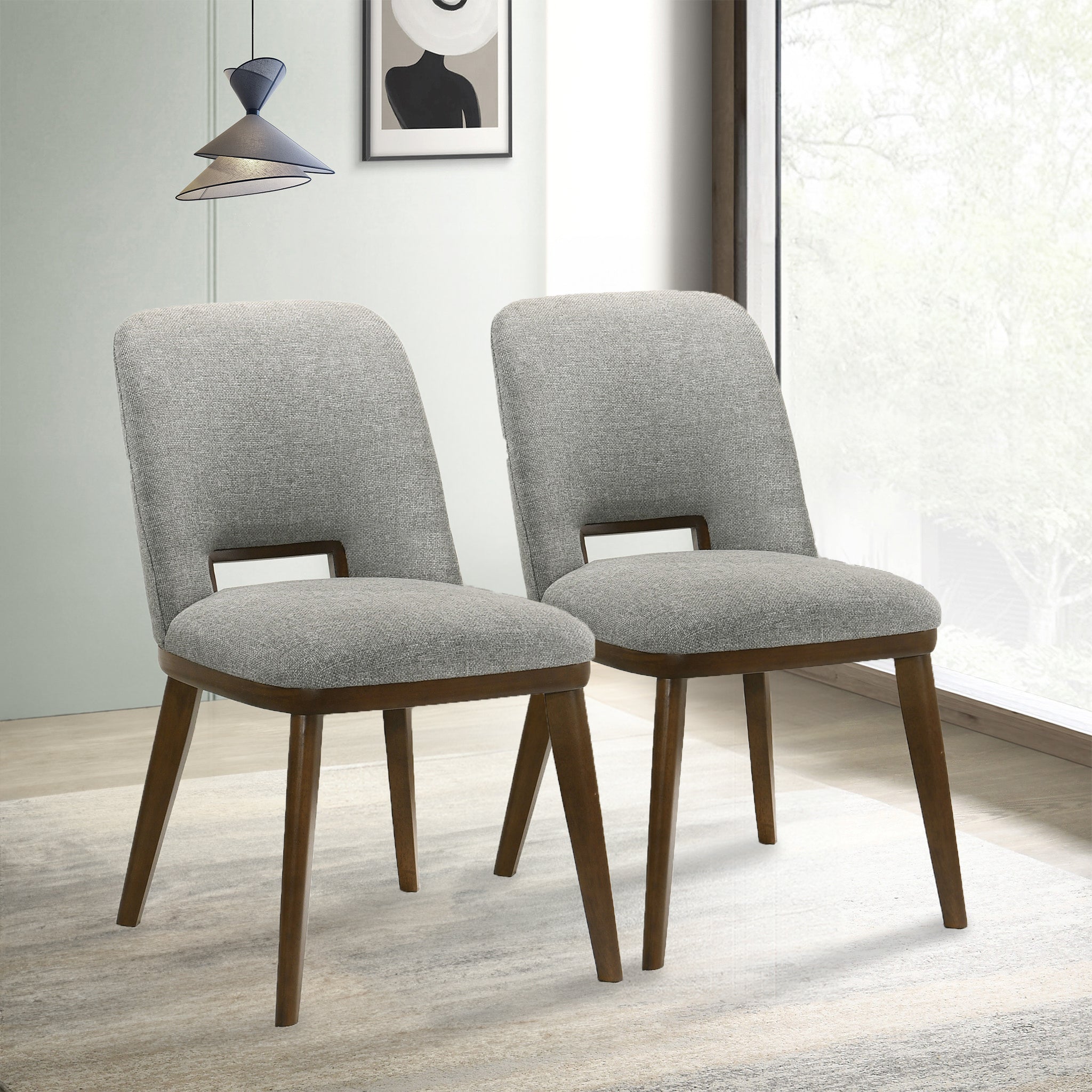 Blake Light Grey Fabric Dining Chair (Set Of 2) - DCH00400602