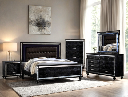 Blanca2 Black Bedroom Set Queen, King *5PC King - Blanca2 Black 5PC King