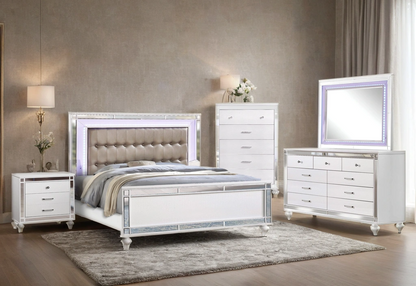 Blanca2 White Bedroom Set Queen, King *4PC King - Blanca2 White 4PC King