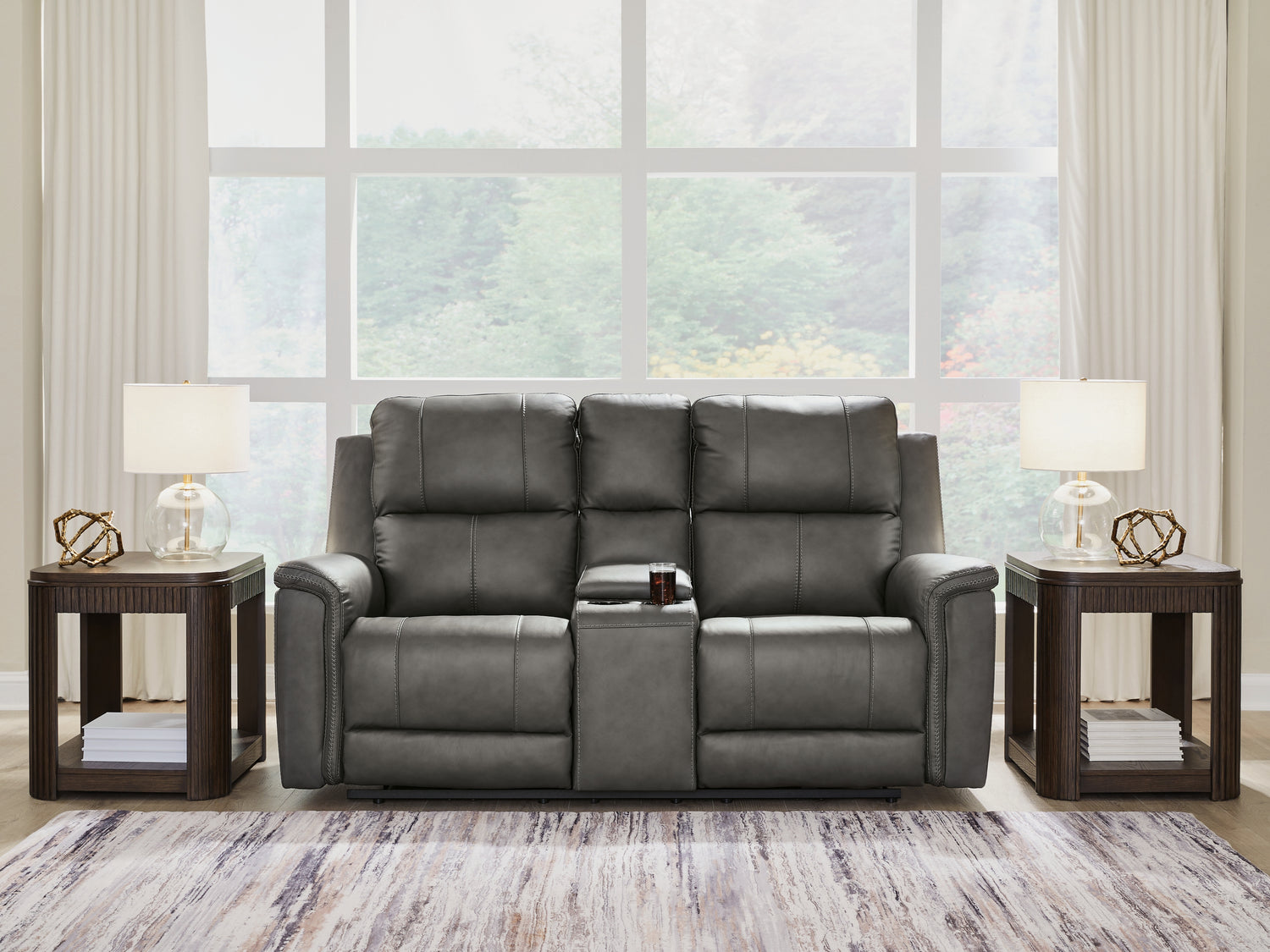 Bleckley Anchor Power Reclining Loveseat with Console - PCU1200018