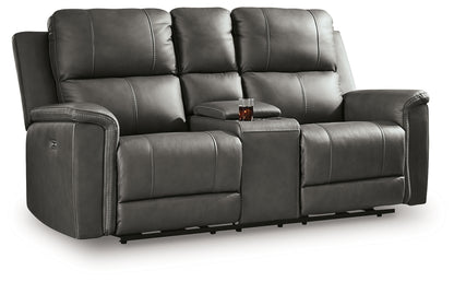 Bleckley Anchor Power Reclining Loveseat with Console - PCU1200018