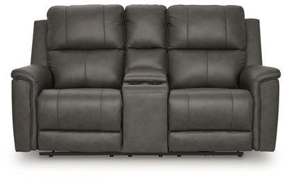 Bleckley Anchor Power Reclining Loveseat with Console - PCU1200018