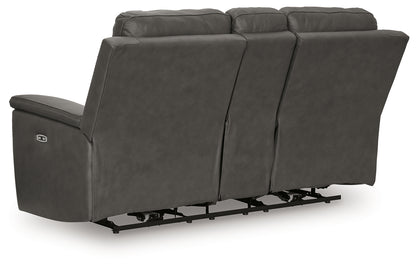 Bleckley Anchor Power Reclining Loveseat with Console - PCU1200018