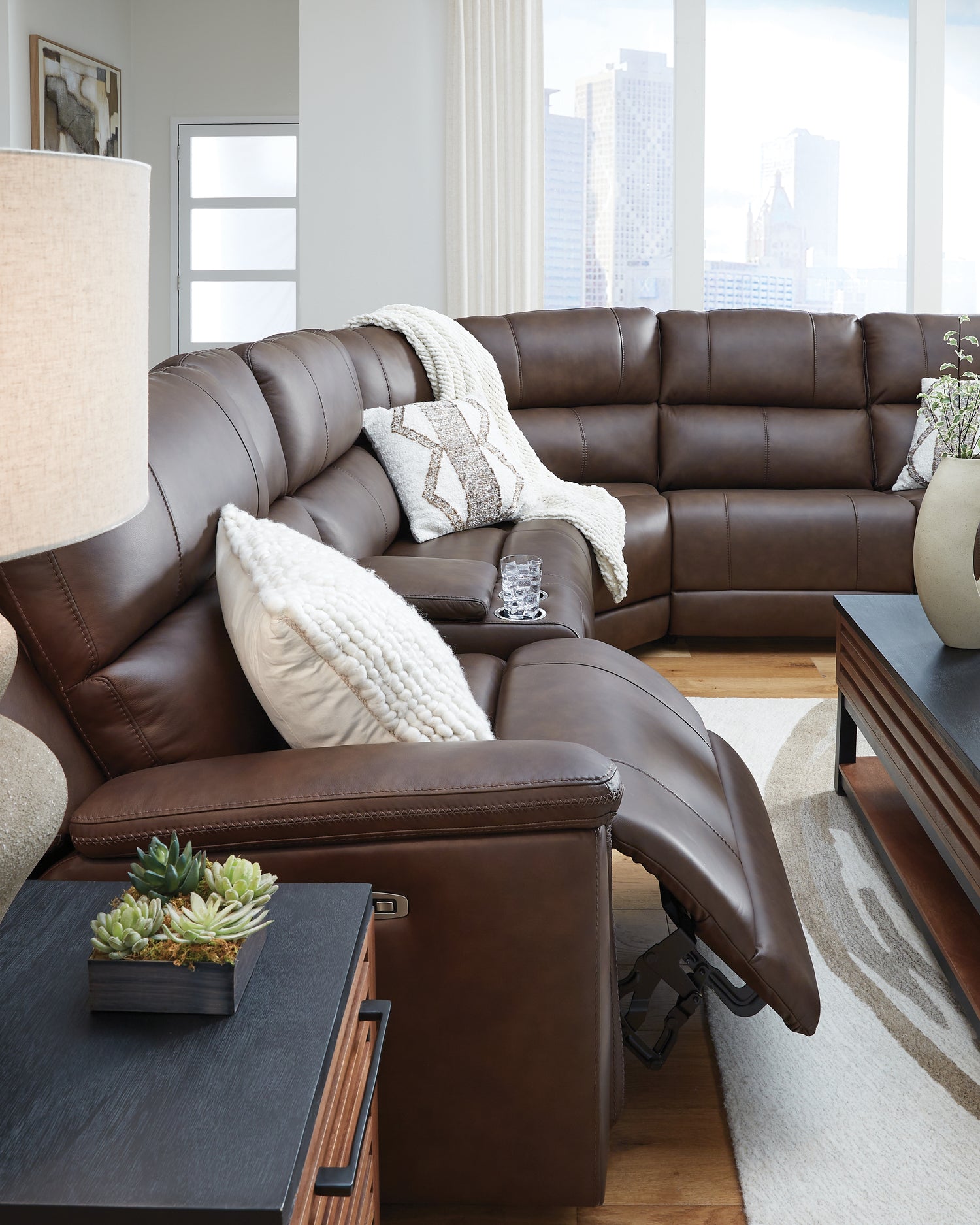 Bleckley Espresso 6-Piece Power Reclining Sectional - PCU12001S5