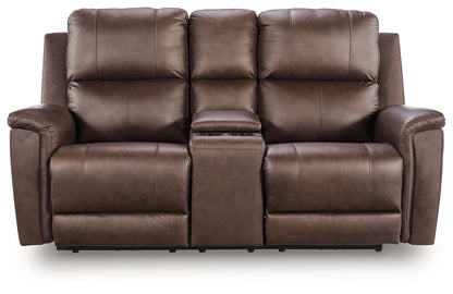 Bleckley Espresso Power Reclining Loveseat with Console - PCU1200118