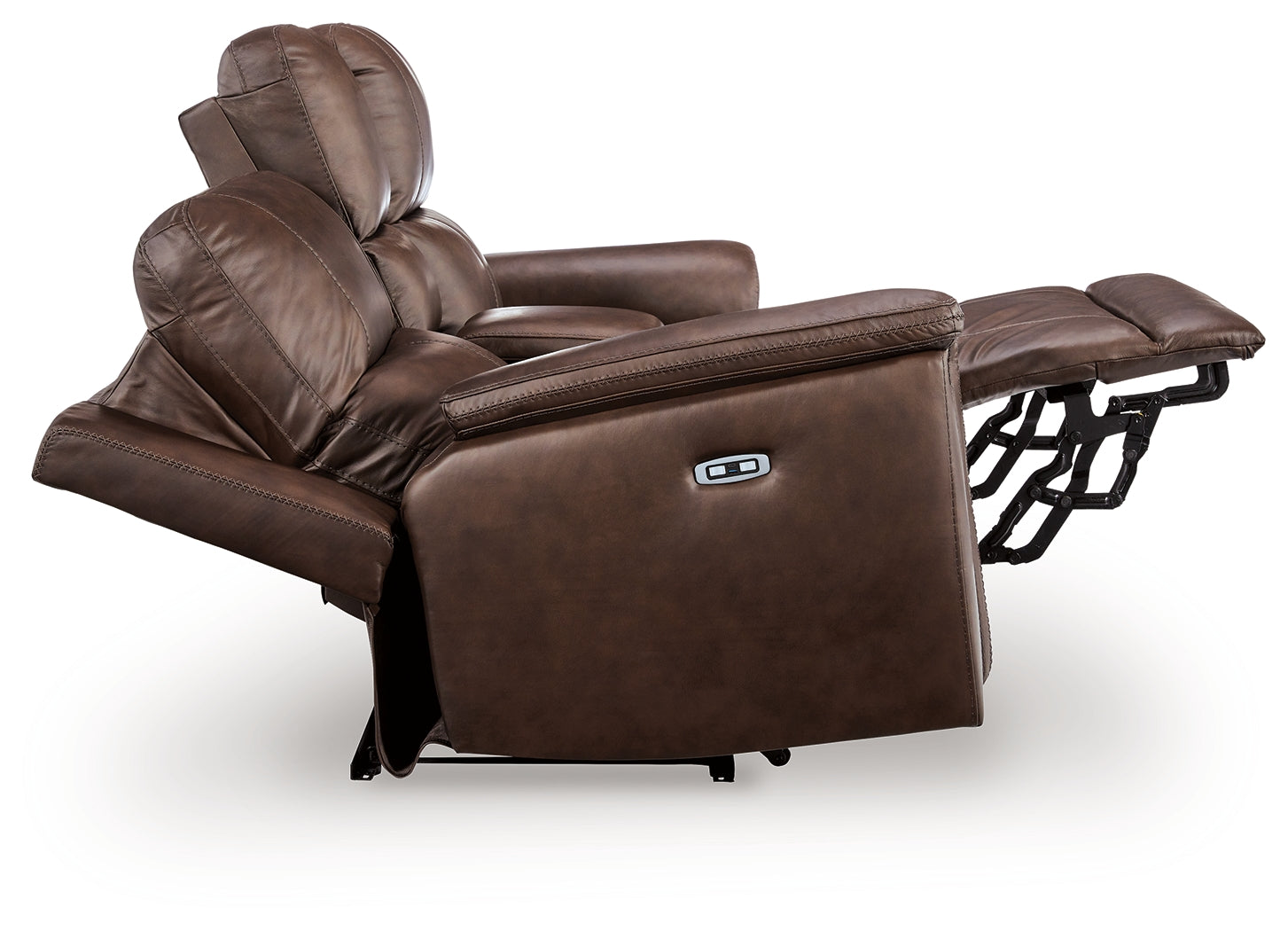 Bleckley Espresso Power Reclining Loveseat with Console - PCU1200118