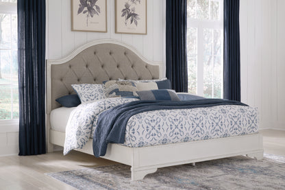 Blendon Rustic Brown King Upholstered Panel Bed - B747B3