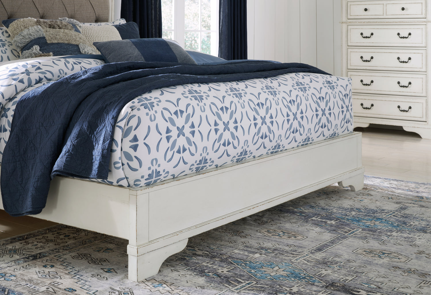 Blendon Rustic Brown King Upholstered Panel Bed - B747B3