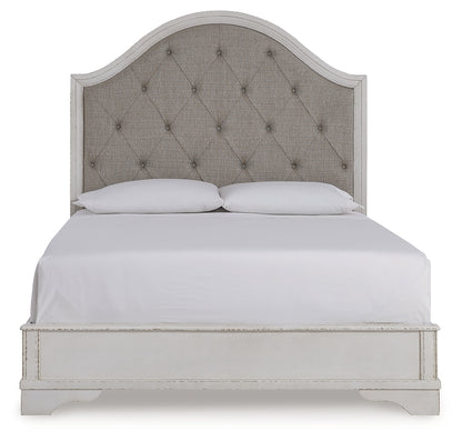 Blendon Rustic Brown Queen Upholstered Panel Bed - B747B2
