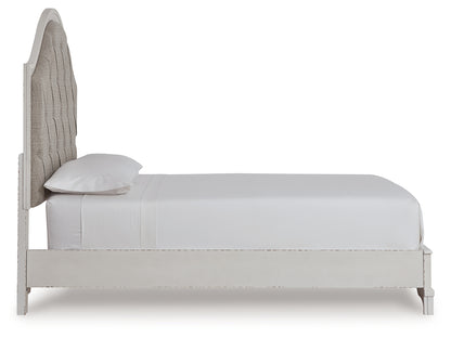 Blendon Rustic Brown Queen Upholstered Panel Bed - B747B2