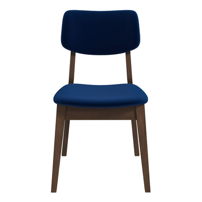 Blue Velvet Solid Back Side Chair (Set Of 2) - DCH00600101