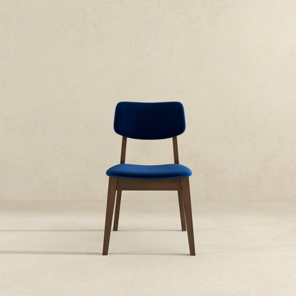 Blue Velvet Solid Back Side Chair (Set Of 2) - DCH00600101